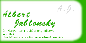 albert jablonsky business card